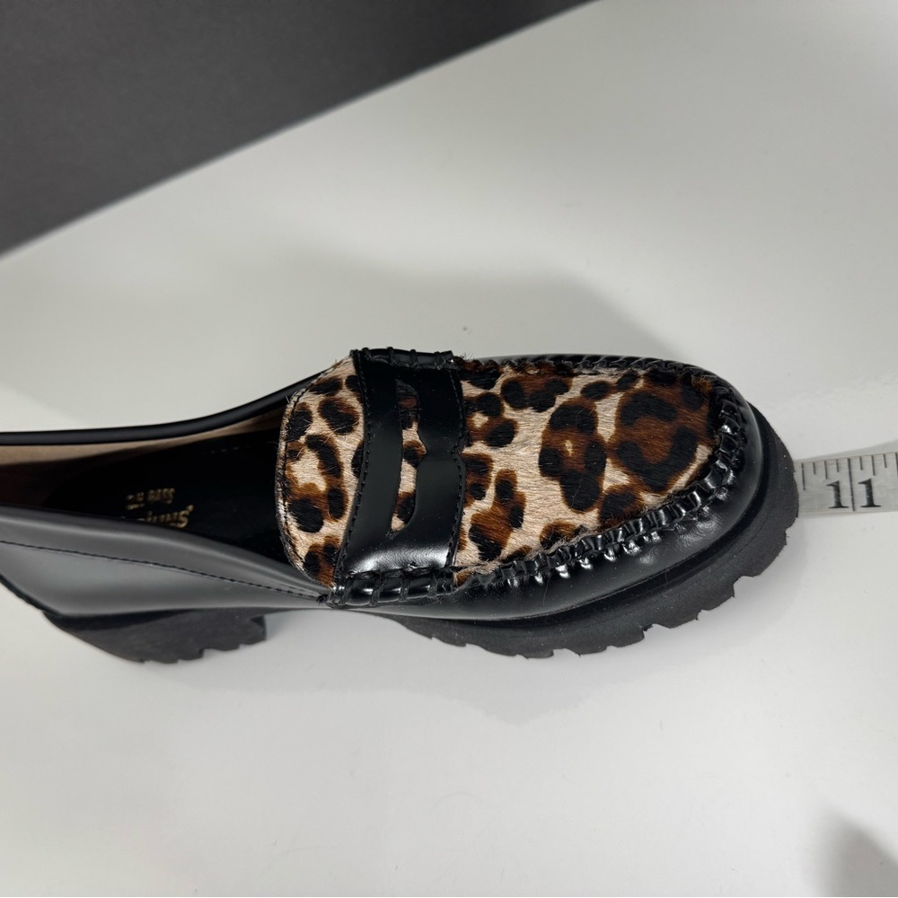 G.H.BASS Women's Whitney Lug Leopard Loafer Flats Size 6.5 Black Leather NEW - Picture 9 of 11